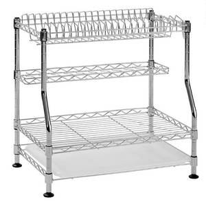 lot 13655 image: Sandusky Muscle Rack Wire Dish Rack, 18W, Chrome, Silver (WDR181217)