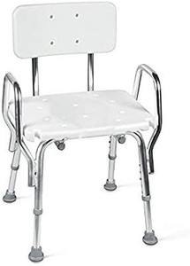 lot 13658 image: Tub and Shower Chair with Removable Back Rest, Adjustable Seat and Arms