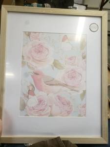 lot 13692 image: Wall Art Pink Cardinal Rose