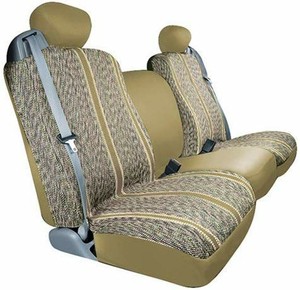 lot 13713 image: Custom Seat Covers (1row) saddle blanket tan neoprene tan sides. Fits Honda Element 2007-2011