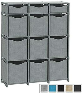 lot 13730 image: 9 Cube Organizer  Set of Storage Cubes Included  DIY Closet Organizer Bins  Cube Organizers and Storage Shelves Unit  Closet Organizer for Bedroom, Playroom, Livingroom, Office, Dorm�(Grey)