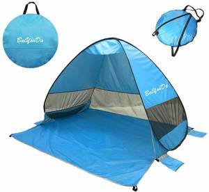lot 13735 image: BaiYouDa Automatic Pop Up Beach Tent Sun Shelter Cabana 2-3 Person UV Protection Beach Shade with Carry Bag for Outdoor Activities