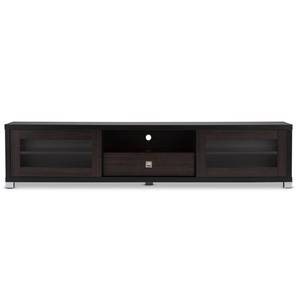 lot 13741 image: Wholesale Interiors TV834180-Wenge-CTN2 70 in. TV Beasley Cabinet with 2 Sliding Doors & Drawer - Dark Brown