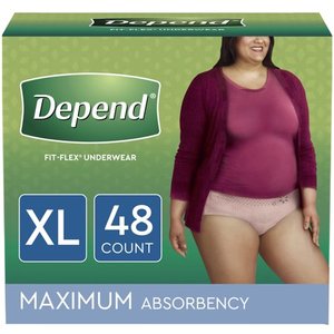 lot 13742 image: Depend Fit-Flex Incontinence Underwear for Women - Maximum Absorbency - X-Large - 48ct