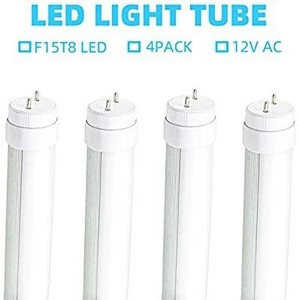 lot 13762 image: Buyleds 4PCS 18 12-30V Automotive RV Marine F15T8 LED Tube Light,7Watt 5500K