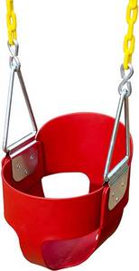 lot 13623 image: E EVERKING Plastic High Back Full Bucket Toddler Swing Seat with Coated Chains and Snap Hooks Accessories