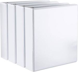 lot 13774 image: AmazonBasics Binder - 2 Inch D-Ring, White, 4-Pack
