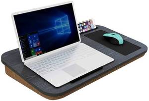 lot 13777 image: HOME BI Lap Desk for Laptop with Built-in Mouse Pad and Cellphone Tablet Holder,Fits up to 15 Laptop,Black