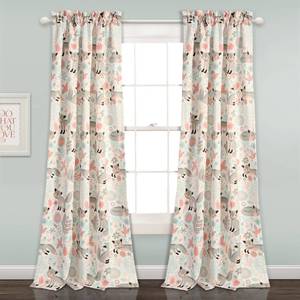 lot 13784 image: Pixie Fox Curtain Panels PinkGray- Lush Decor