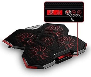 lot 13796 image: TopMate C7 14-17 Inch Gaming Laptop Cooler Cooling Pad, Five Quite Fans and LCD Touch Screen��2400RPM Strong Wind Alien Style Designed for Gamers and Office