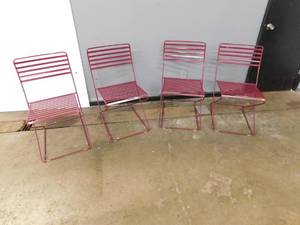 lot 2285 image: Set of 4 Outdoor Heavy Metal Chairs