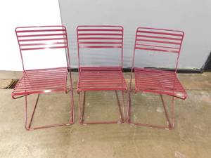 lot 2285D image: Set of 3 Outdoor Heavy Metal Chairs