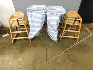 lot 2302 image: Lot of High Chairs and Rag Hampers
