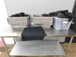 lot 2307 image: Large Lot of Black Linen Napkins