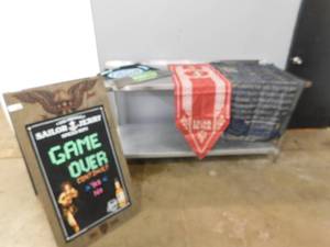 lot 2308 image: Folding A Frame Chalk Sign, Hanging Pennants and Liquor Mats
