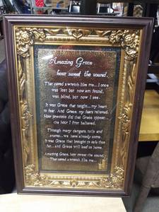 lot 5810 image: Amazing Grace Framed Picture