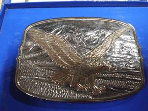 lot 5825 image: International Mint Silver Plate Eagle Belt Buckle