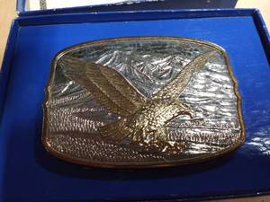 lot 5826 image: International Mint Silver Plate Eagle Belt Buckle