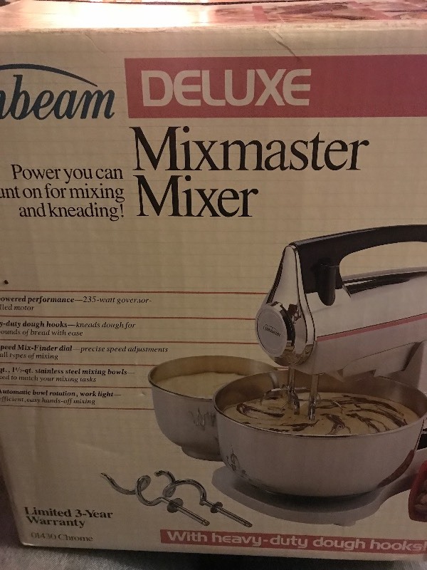 Sunbeam, Kitchen, Sunbeam Deluxe Mixmaster Mixer With Heavy Duty Dough  Hooks