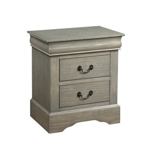 lot 6436 image: Acme Louis Philippe III Nightstand, Antique Grey