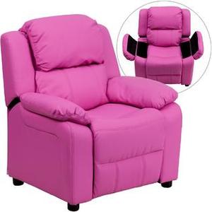 lot 6447 image: Flash Furniture Contemporary Kids Vinyl Recliner with Storage Arms