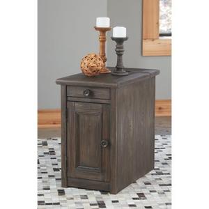 lot 6448 image: Ashley Wyndahl Rustic Brown Chair Side End Table