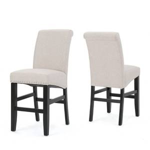 lot 6476 image: Christopher Knight Home - Set of 2 Lisette Counterstool Wheat -&nbsp