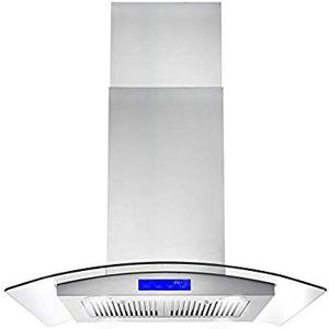 lot 6446 image: Cosmo Cos-668ics750 30-in Island-mount Ceiling Range Hood 900-cfm Ductless Co...