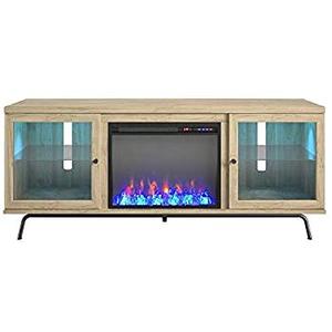 lot 6457 image: TV Stand with Fireplace Insert