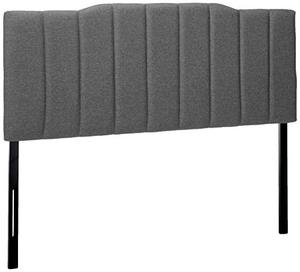 lot 6471 image: Zinus Satish Upholstered Channel Stitched Headboard In Grey Queen