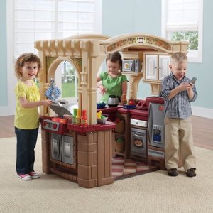 lot 6504 image: Step2 Grand Walk-In Play Kitchen & Grill with 103 Piece Food Accessory Set box 1 of 2 only