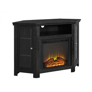 lot 6506 image: Wood Corner TV Fireplace TV Stand for TVs up to 52, Multiple Finishes