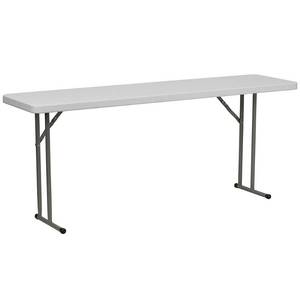lot 6539 image: IndoorOutdoor Folding Utility Table in Blow Molded Plastic