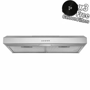 lot 4906 image: AKDY 30 Under Cabinet Stainless Steel Push Panel Kitchen Range Hood Cooking Fan w Carbon Filters