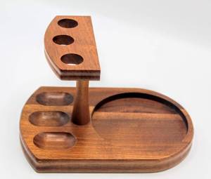 lot 1974 image: BEAUTIFUL VINTAGE ESTATE DECATUR WALNUT PIPE HOLDER HUMIDOR STAND