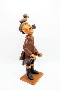 lot 1944 image: HAND CARVED WOODEN DUCK HUNTER, MADE IN ITALY