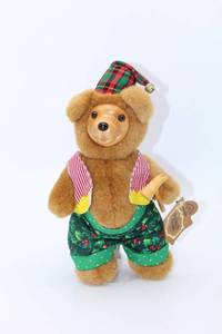 lot 2418 image: ROBERT RAIKES CHRISTMAS BEAR with WOODEN SAW - White Fur Limited Edition BQQ 39815000 with Tag Attached