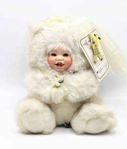 lot 2419 image: 1993 A SANDRA WILLIAM CREATION LITTLE SUNSHINE BRIDE BEAR - Porcelain Plush Bear - 4403 Signed with Tags Attached