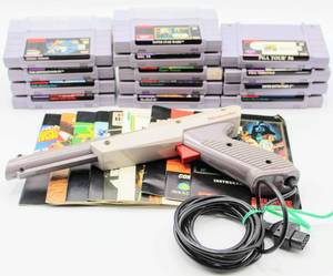 lot 2440 image: Vintage 1992 SUPER NINTENDO Lot of 13 GAMES (9 wmanuals) and 1985 NINTENDO ZAPPER Gun