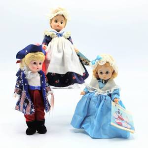 lot 2477 image: Lot of 3 MADAME ALEXANDER Dolls - Americana - BETSY ROSS #431, YANKEE DOODLE #35945 and UNITED STATES #559