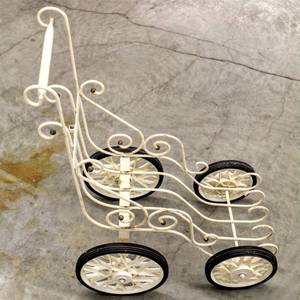 lot 2274 image: Vintage Metal Baby Doll Stroller