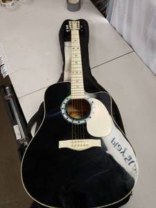 lot 4808 image: Vintage Esteban Acoustic Electric Guitar with Strap and Soft Case