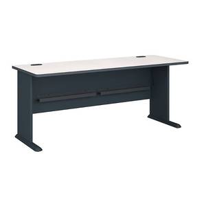 lot 8725 image: Bush Business Furniture Series A 72W Desk in Slate and White Spectrum