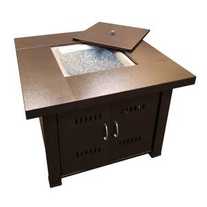 lot 8742 image: AZ Patio Heaters GS-F-PC Propane Fire Pit, 40,000 BTU, Square, Antique Bronze Finish