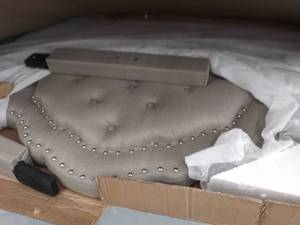lot 8750 image: fancy plush headboard,possibly incomplete