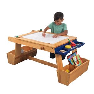 lot 8760 image: KidKraft Art Table with Drying Rack & Storage NOT INSPECTED OUTSIDE OF BOX