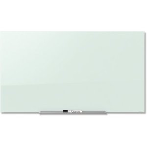lot 8773 image: Quartet Glass Dry Erase Board, Magnetic, 39 x 22, White Surface, Frameless Whiteboard  White Board, InvisaMount (G3922IMW)