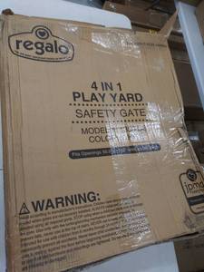 lot 8781 image: play yard safety gate White 50.5 x 192 x 28 inches
