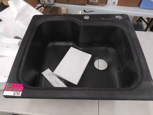 lot 8790 image: swan black kitchen sink