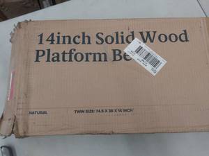 lot 8796 image: Sale 14 Inch Wood Platform Bed  No Boxspring Needed Slat Support Natural Twin